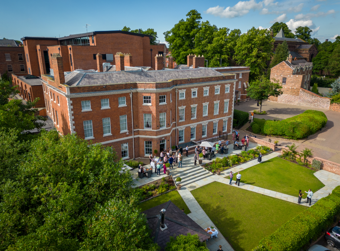 Charming brick venue for summer parties surrounded by lush gardens in Chester.
