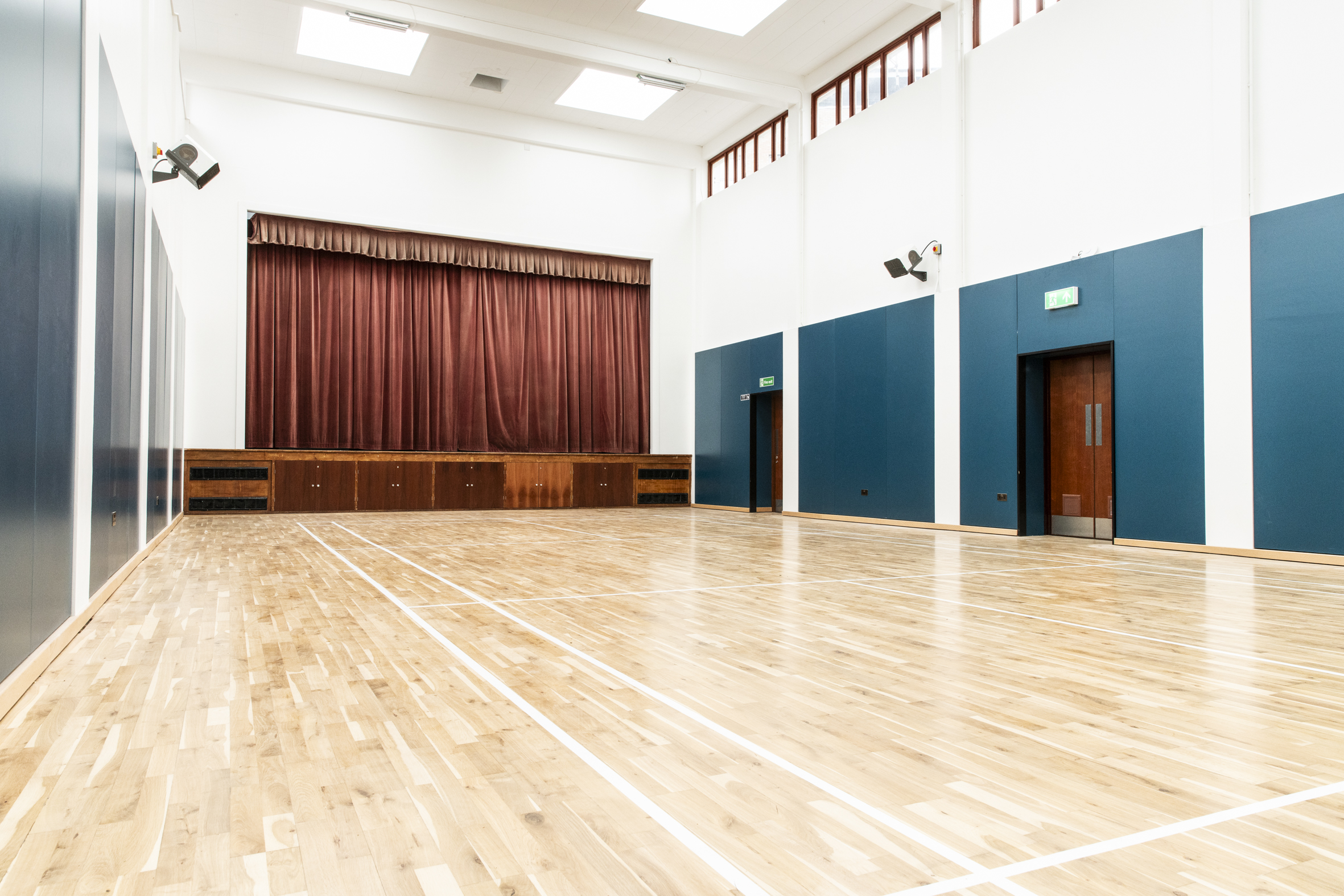 Spacious Sports Hall in The Pyramid, ideal for corporate events and gatherings.