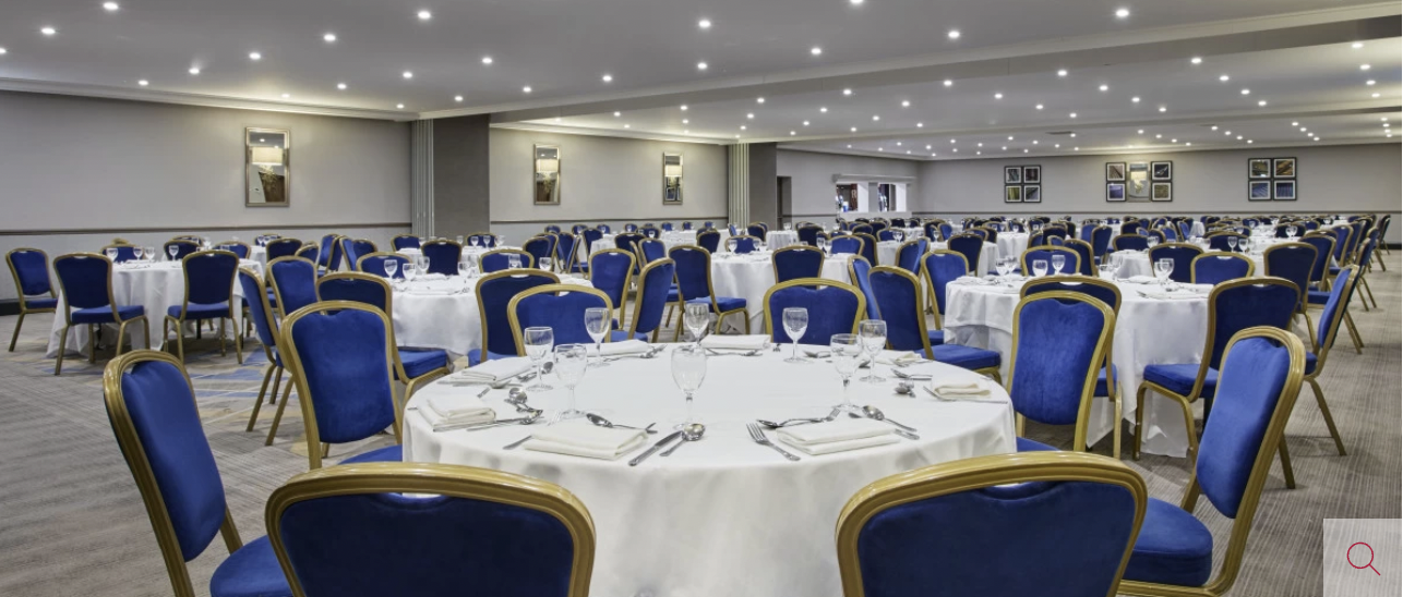 Elegant banquet hall in Paris Suite, ideal for weddings and corporate events.