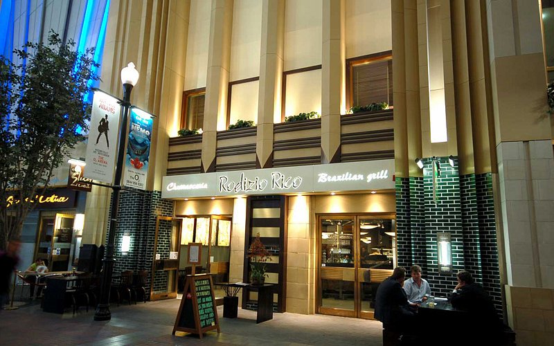 Rodizio Rico restaurant exterior for group dinners and networking events.