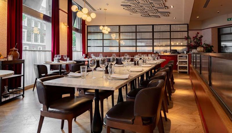 Stylish TOZI Restaurant in London, ideal for intimate meetings and private events.
