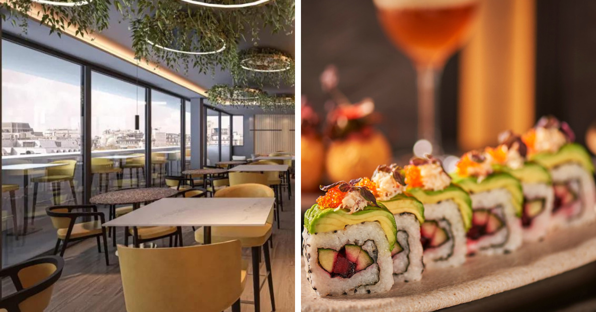 Modern event space in Malmaison, Manchester with sushi platter for corporate meetings and gatherings.