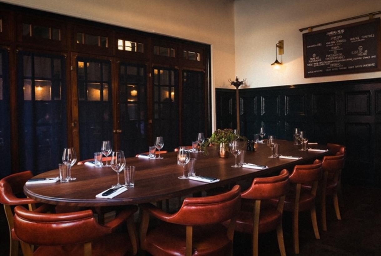 Elegant private dining room in Hawksmoor Manchester, perfect for corporate events and celebrations.