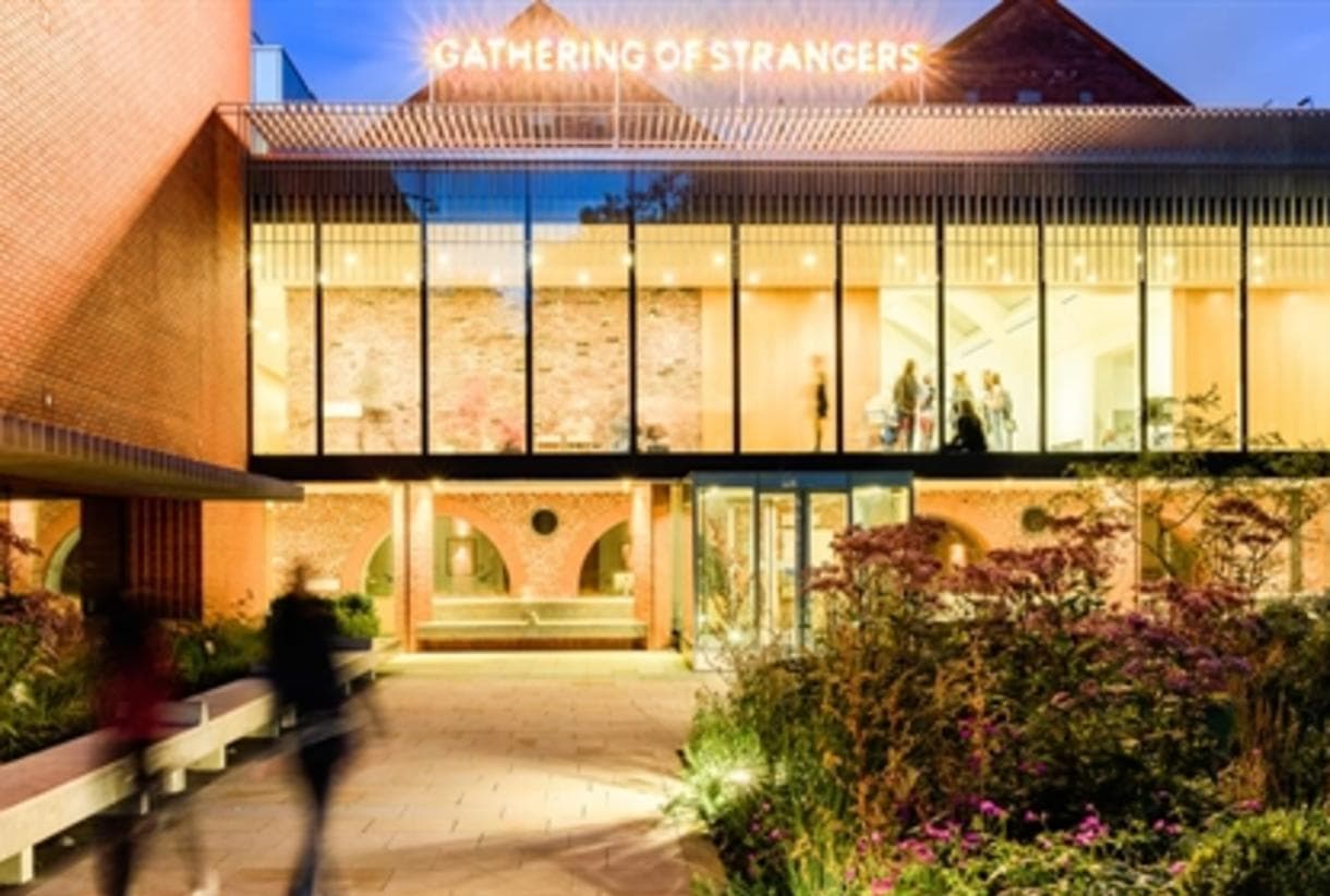 Whitworth venue evening event with architectural lighting for corporate functions or receptions.