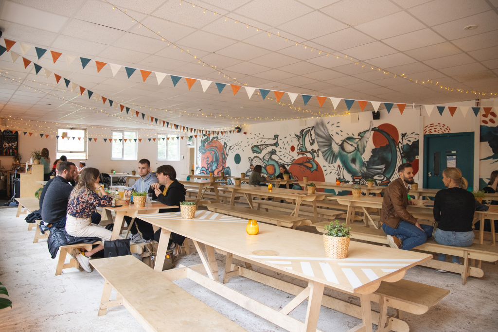 Vibrant event space at The Hall & CULTPLEX, ideal for networking and gatherings.