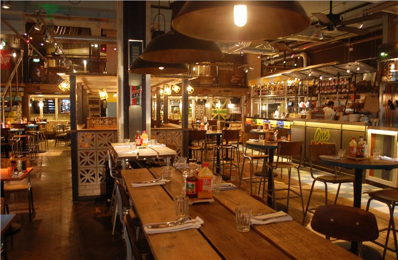 Private seating area in Turtle Bay Manchester, ideal for casual meetings and events.