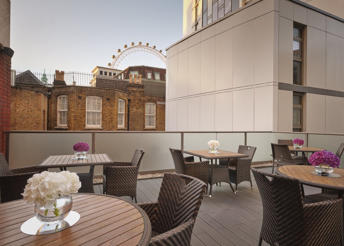 Terrace Suite at Park Plaza County Hall with London Eye, ideal for meetings and receptions.