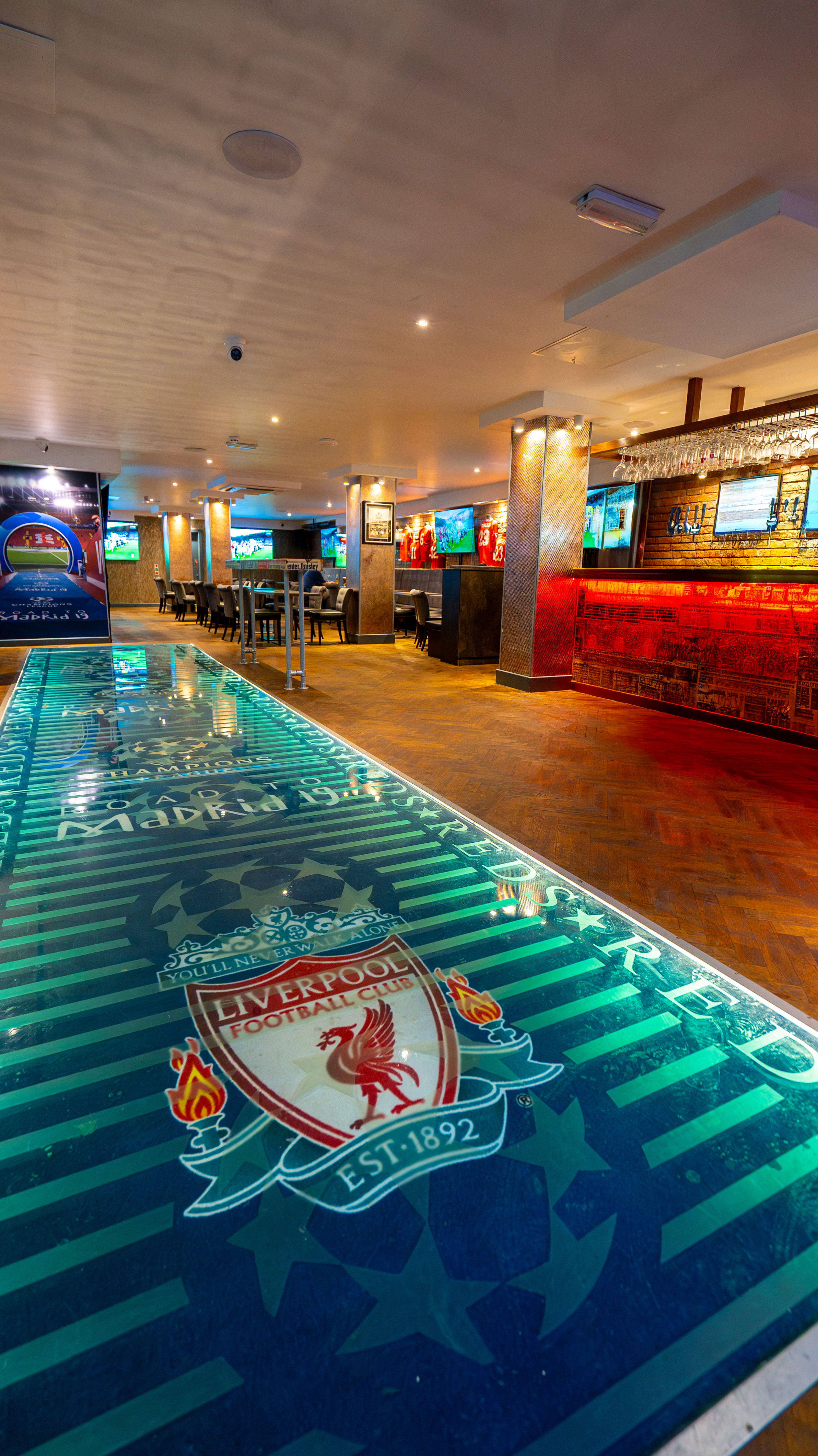 Reds Liverpool sports bar for high-energy corporate events and brand activations.