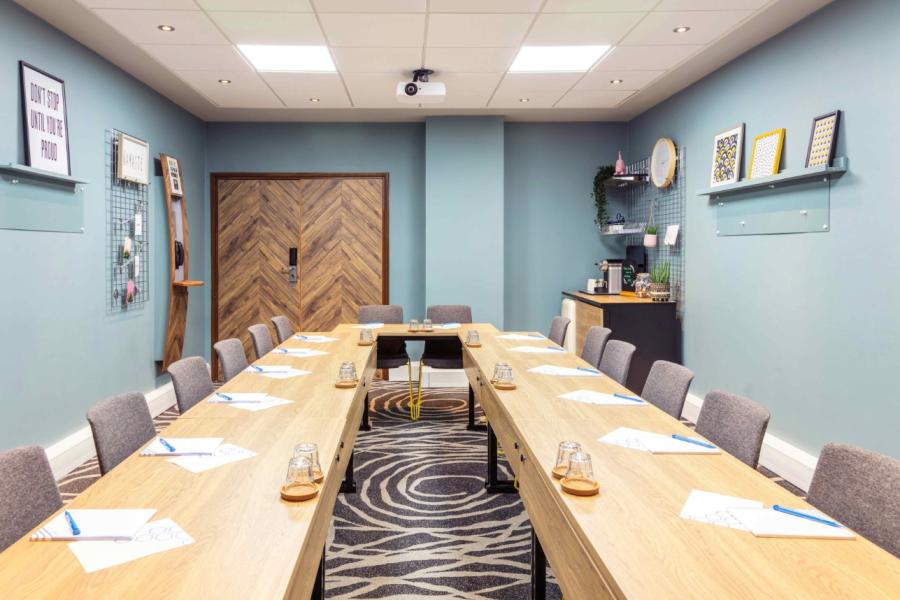 U-shaped boardroom at Novotel Edinburgh Centre for business meetings and corporate workshops.