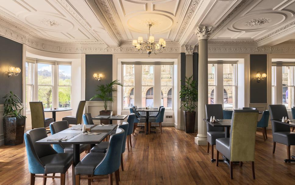Abbotsford Room bar and lounge with high ceilings, ideal for private dining and business events.