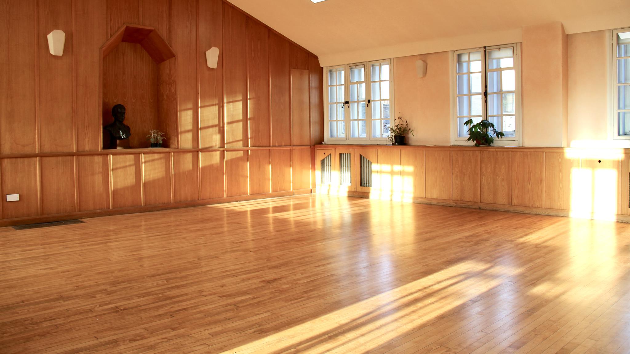 Eurythmy Room at Rudolf Steiner House, spacious venue for meetings and gatherings.