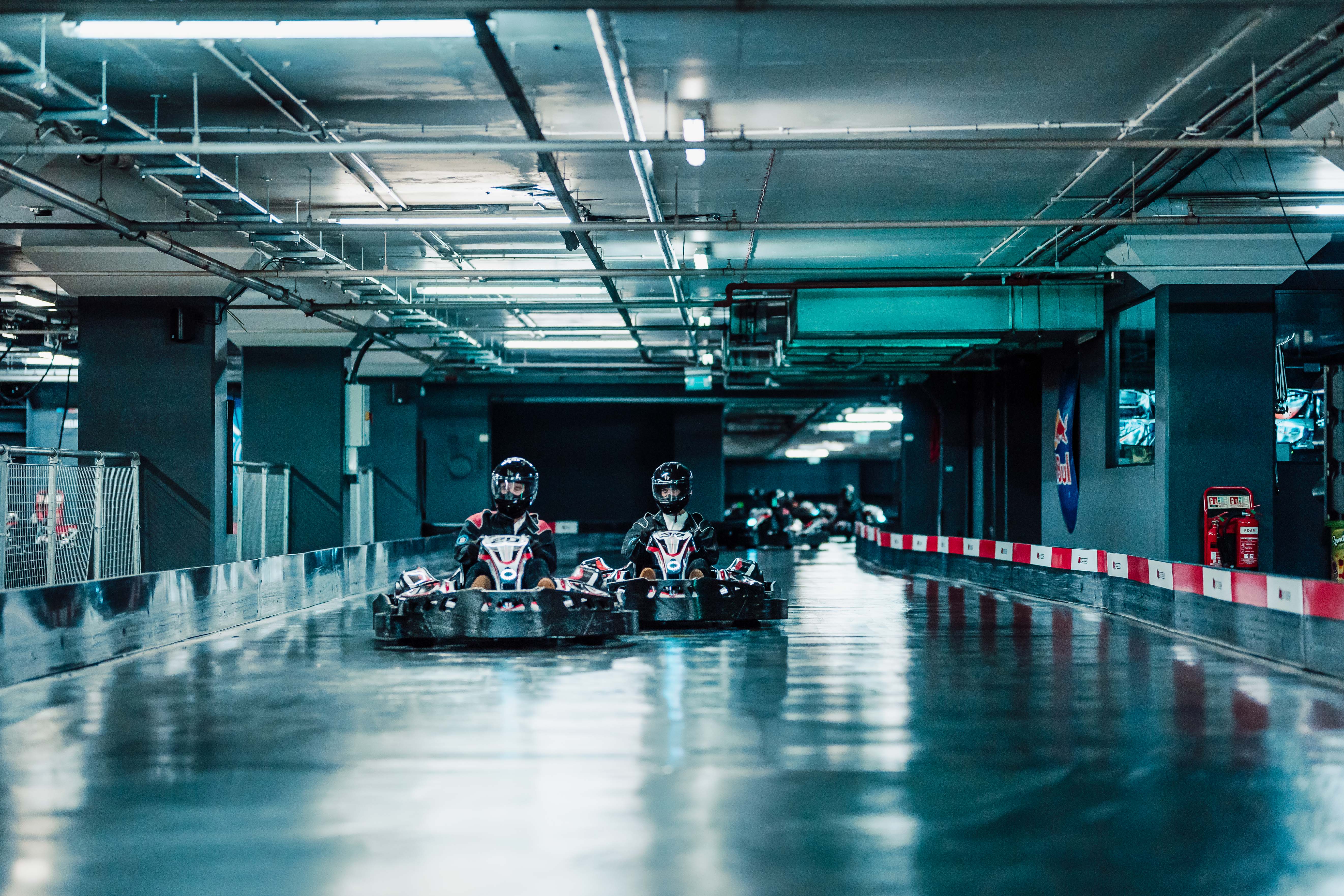Vibrant go-karting venue at K1 Speed, ideal for corporate team-building events.