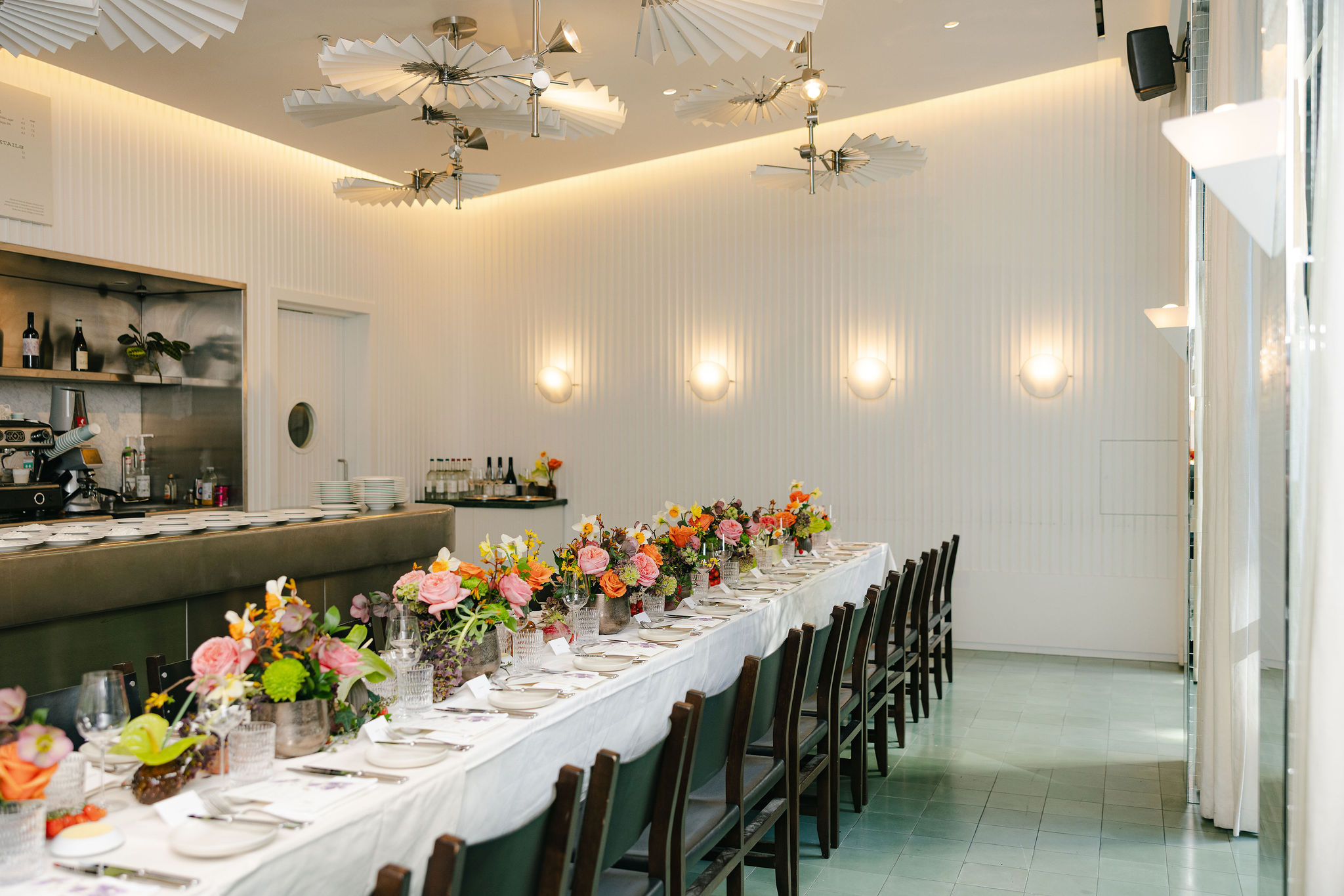 Elegant dining area at Nightingale, 1 Hotel Mayfair, perfect for corporate events and gatherings.