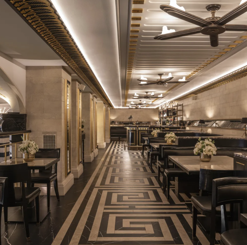 Art Deco event space at The Wolseley City for VIP networking and corporate dinners.