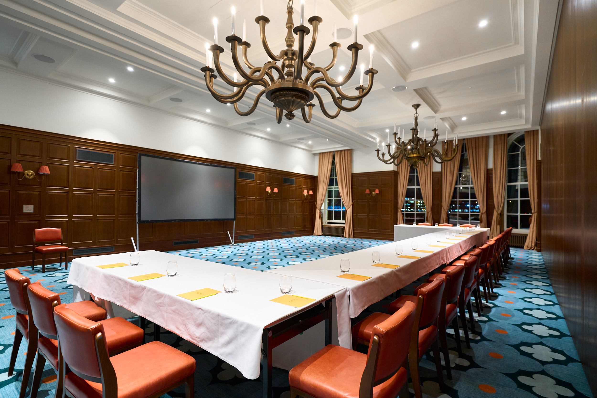 Elegant meeting room at The Watson, University Arms Cambridge, perfect for corporate events.