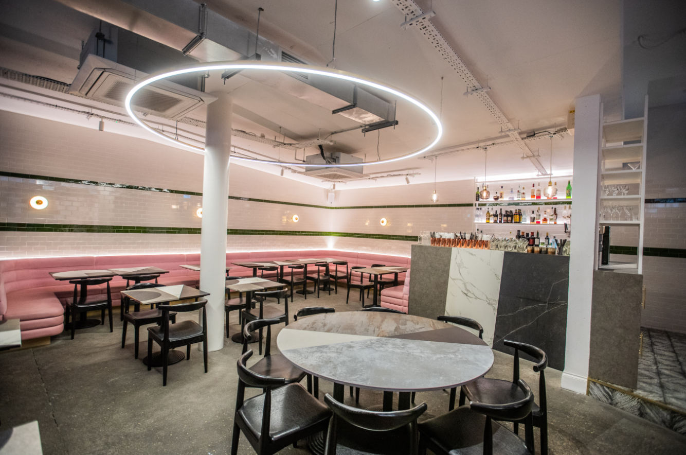 Modern lounge and chic kebab venue for intimate gatherings, ideal for networking events.