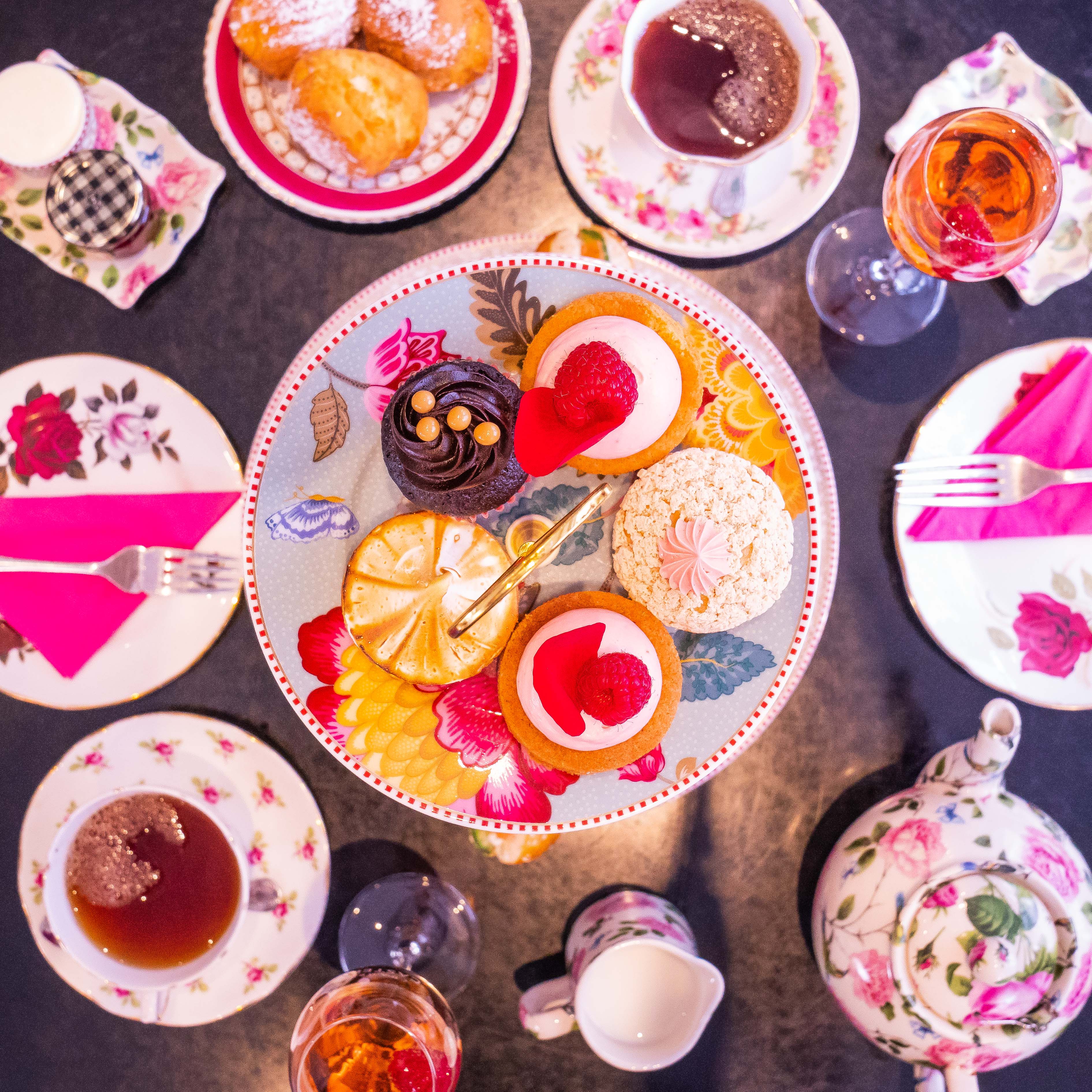 Brigit's Afternoon Tea Bus in London: elegant table setting for corporate and social events.