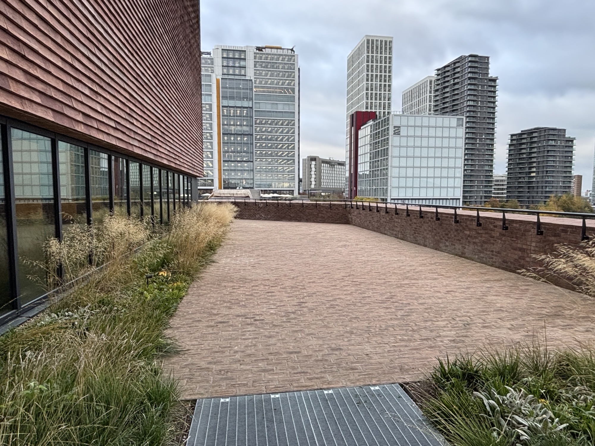 Martha Graham Studio terrace for networking events, featuring modern urban views and greenery.