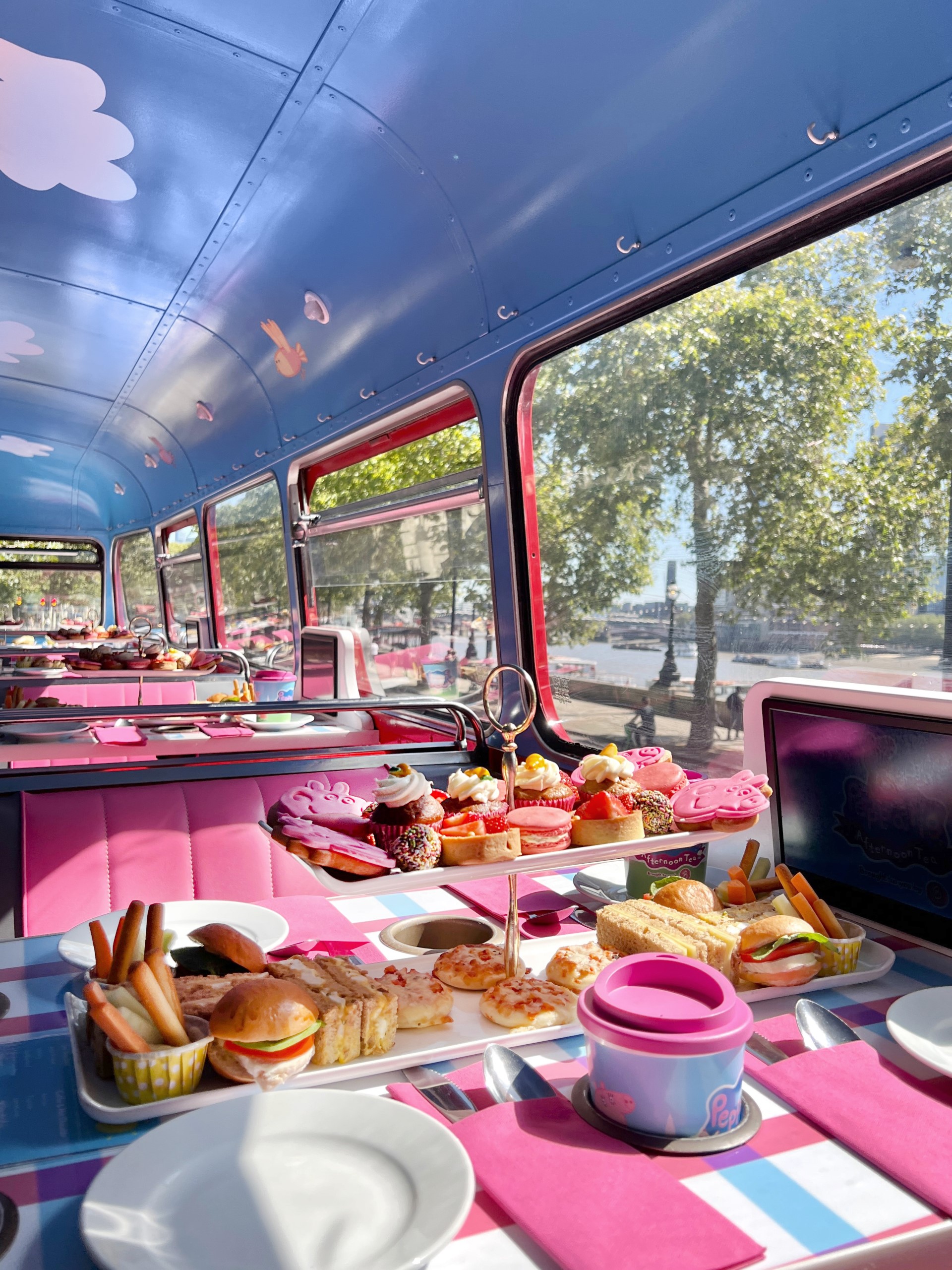 Peppa Pig double-decker bus for private event hire and unique experiential dining in London.