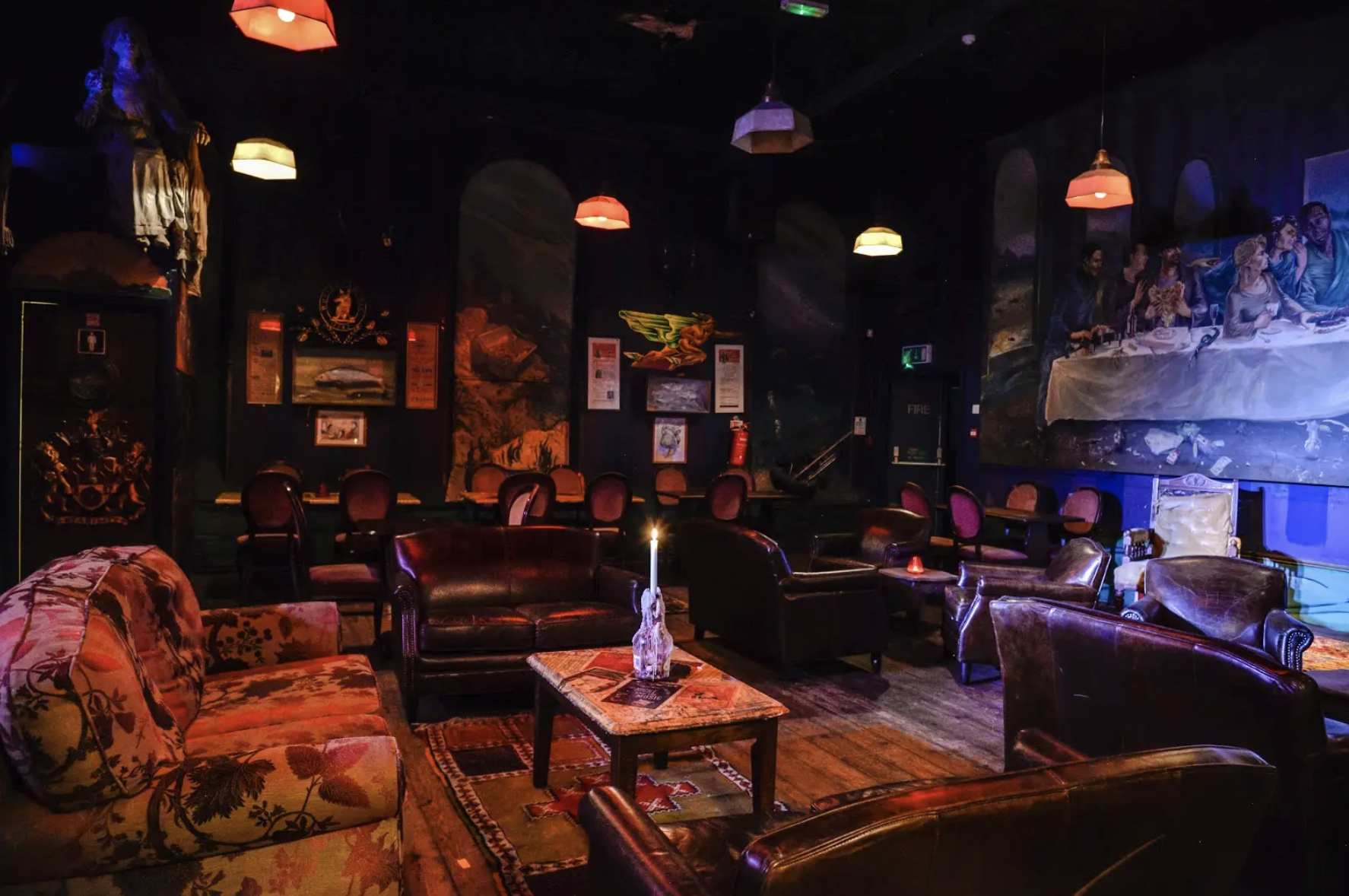 Cozy venue with plush seating for small gatherings and creative events in Up The Creek.