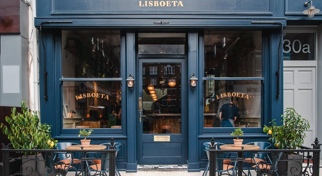 Lisboeta first floor bistro seating for sophisticated private receptions and boutique dinners.