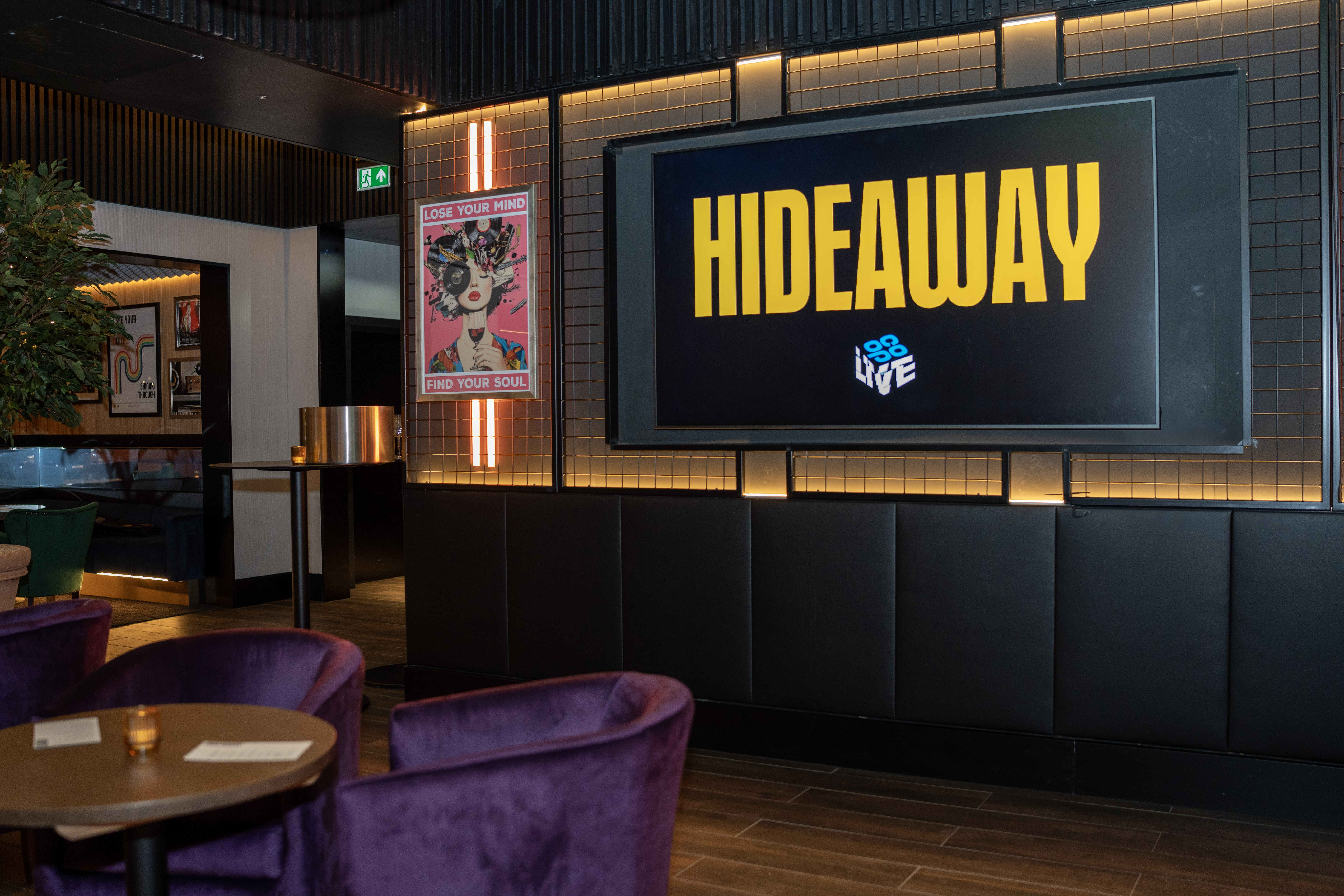 Stylish Hideaway venue in Co-op Live, perfect for private events and networking.