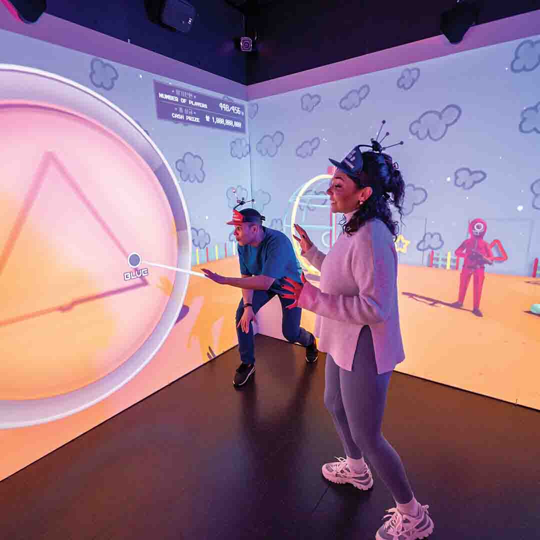 Immersive Gamebox at Gravity MAX, Stratford City - interactive event space for team-building.