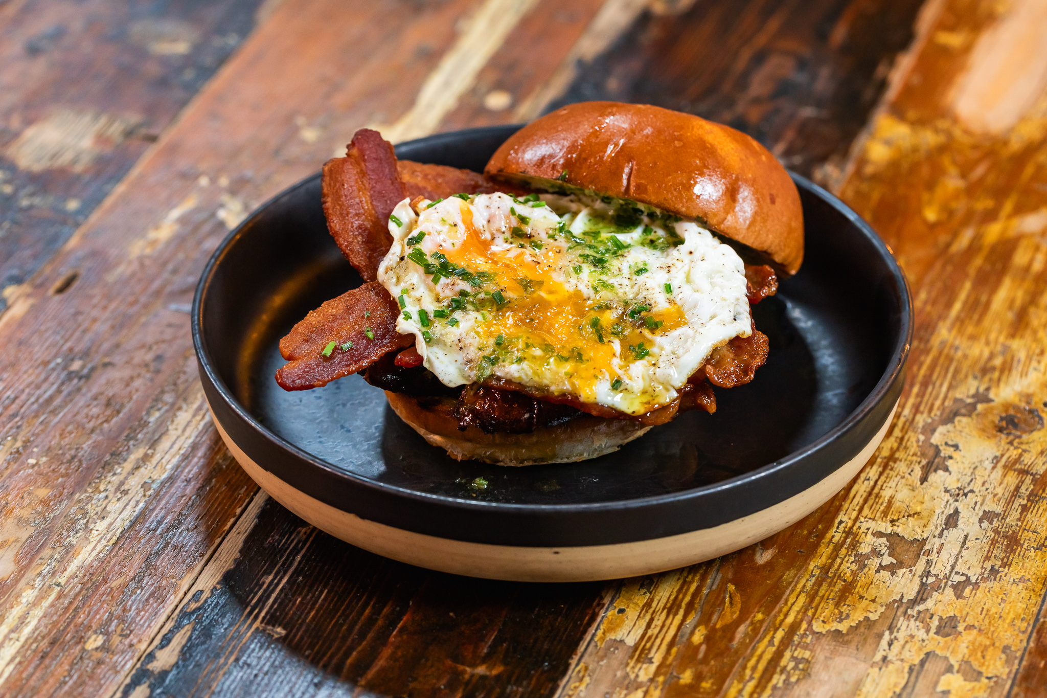 Breakfast slider at Leadbelly’s sports bar for premium networking events.