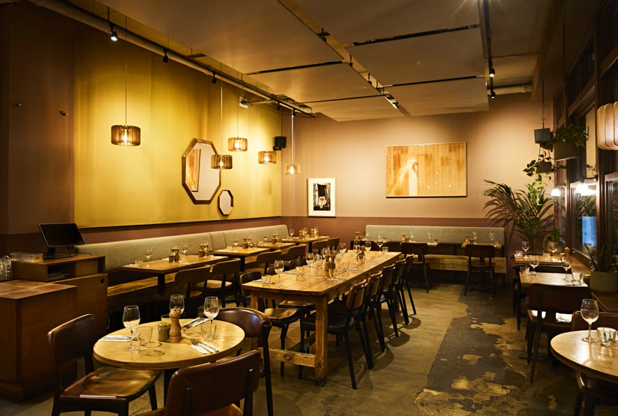 Lantana London Bridge cafe with warm lighting for private dining and networking events.