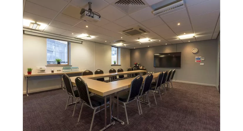 U-shape boardroom at Park Inn Peterborough, perfect for corporate meetings and workshops.