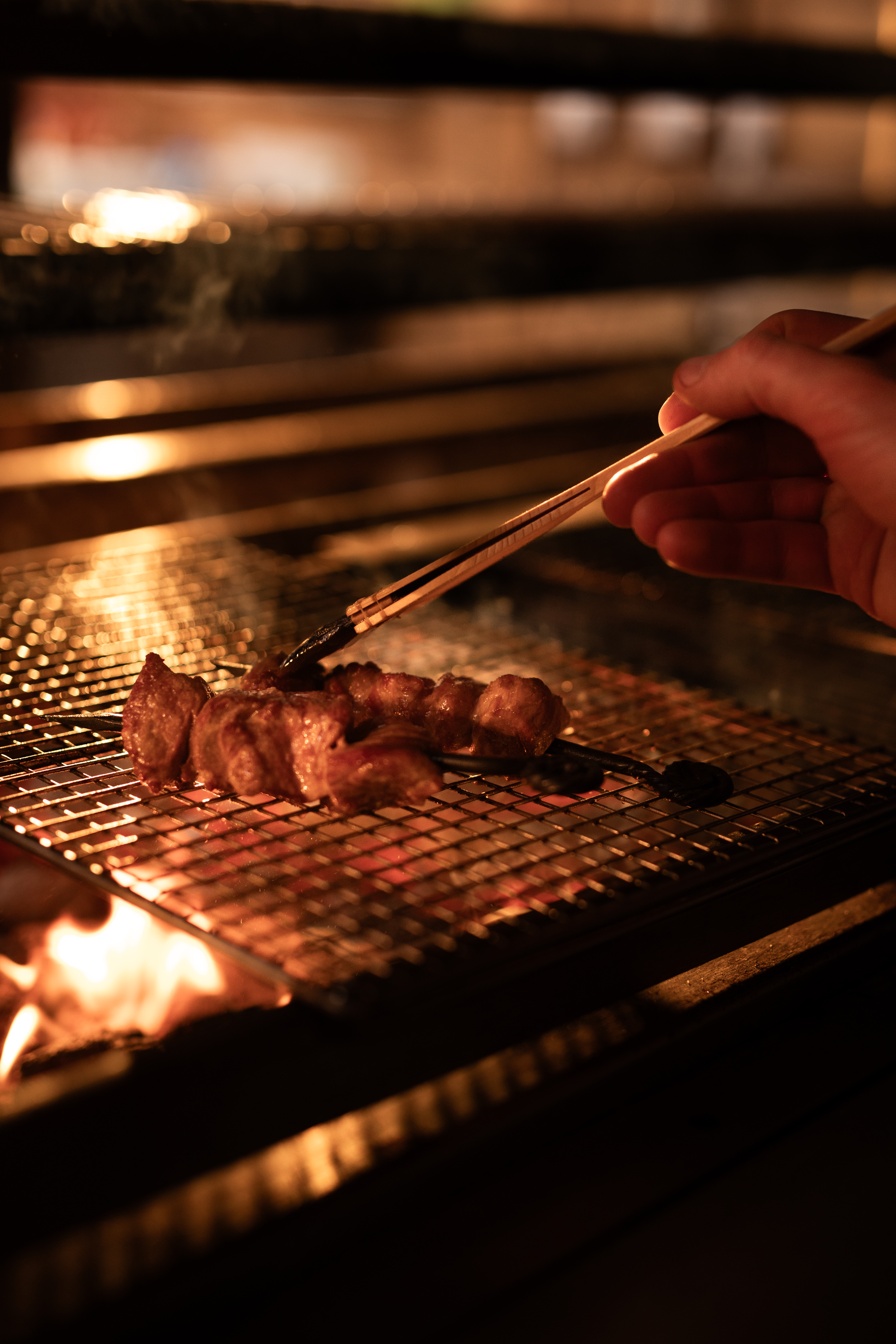 Grilled skewered meat at Pyro Restaurant, ideal for culinary events and BBQ gatherings.