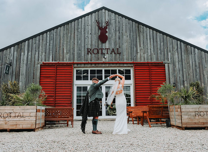 Rustic-chic Hall in Rottal Estate architectural venue for weddings and corporate retreats.
