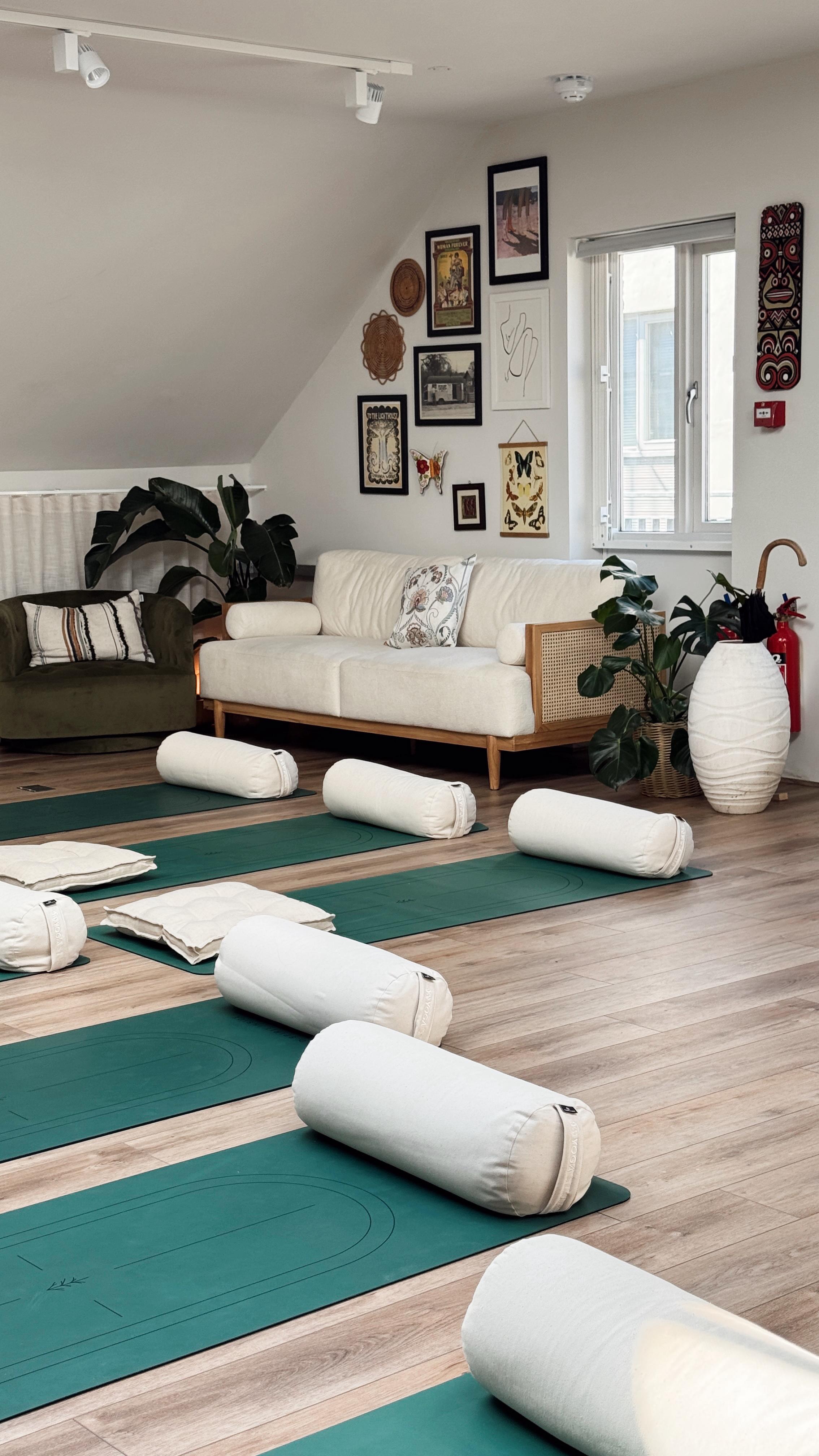 Wellness breakout space with soft seating for corporate retreats and mindfulness sessions.