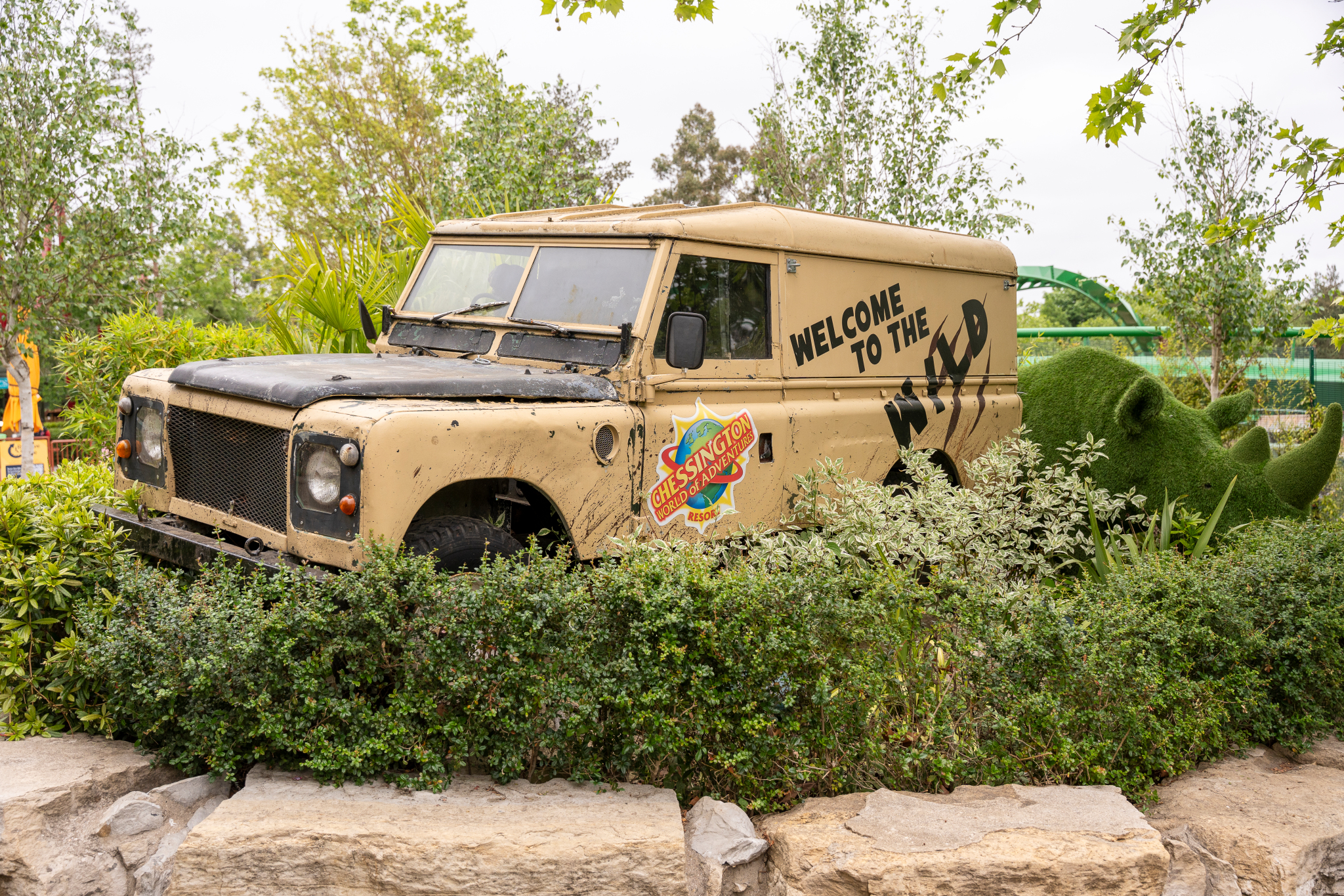 Vintage truck in lush greenery at Exclusive Park Hire, perfect for outdoor events.