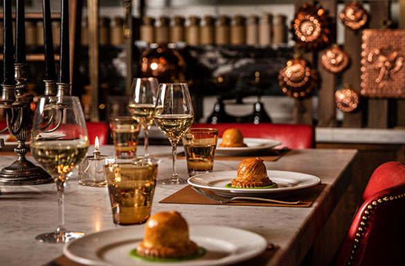 Elegant dining table in The Pie Room, Rosewood London for high-end events.