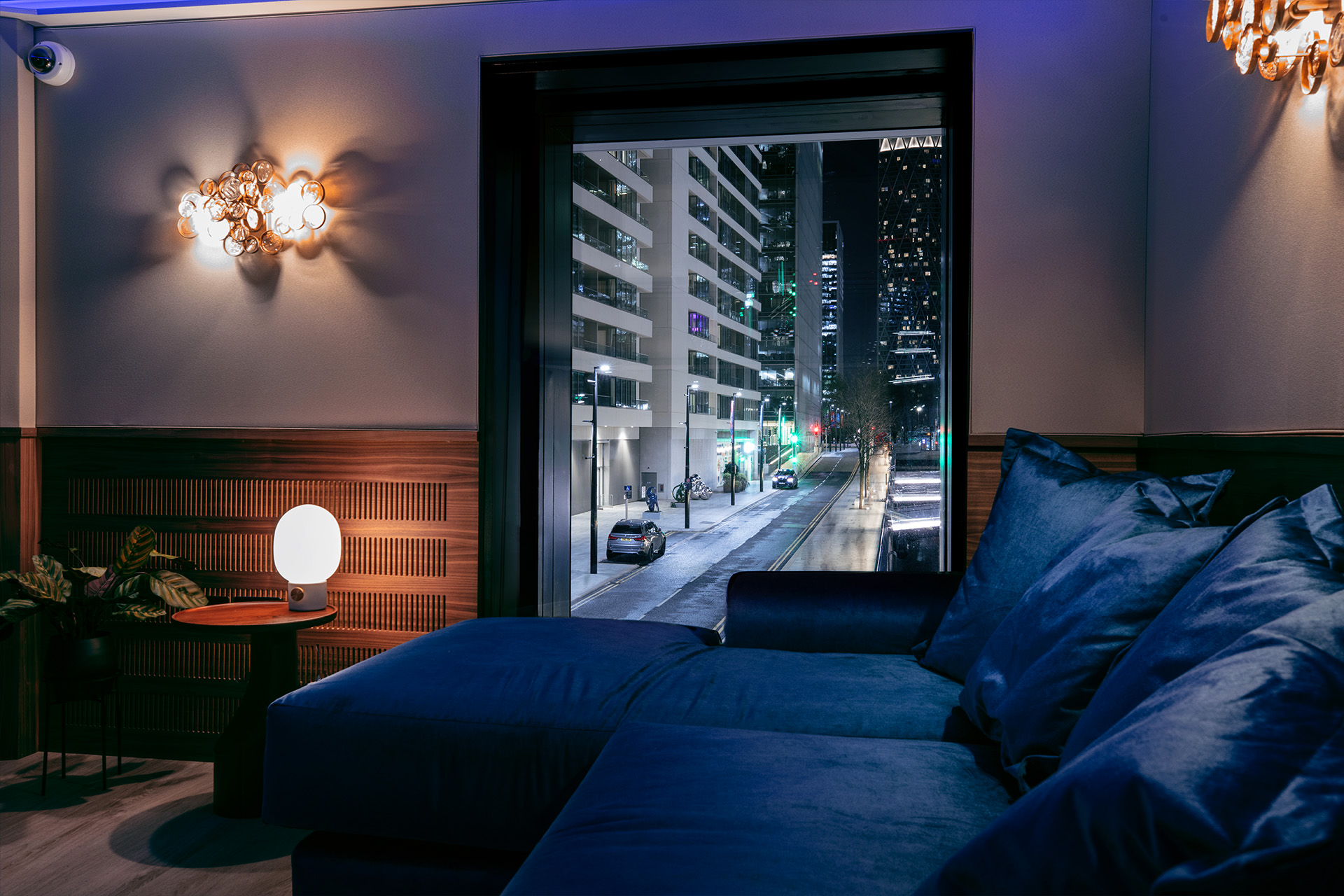 Modern lounge at City Views Recording Studio, perfect for VIP events and gatherings.