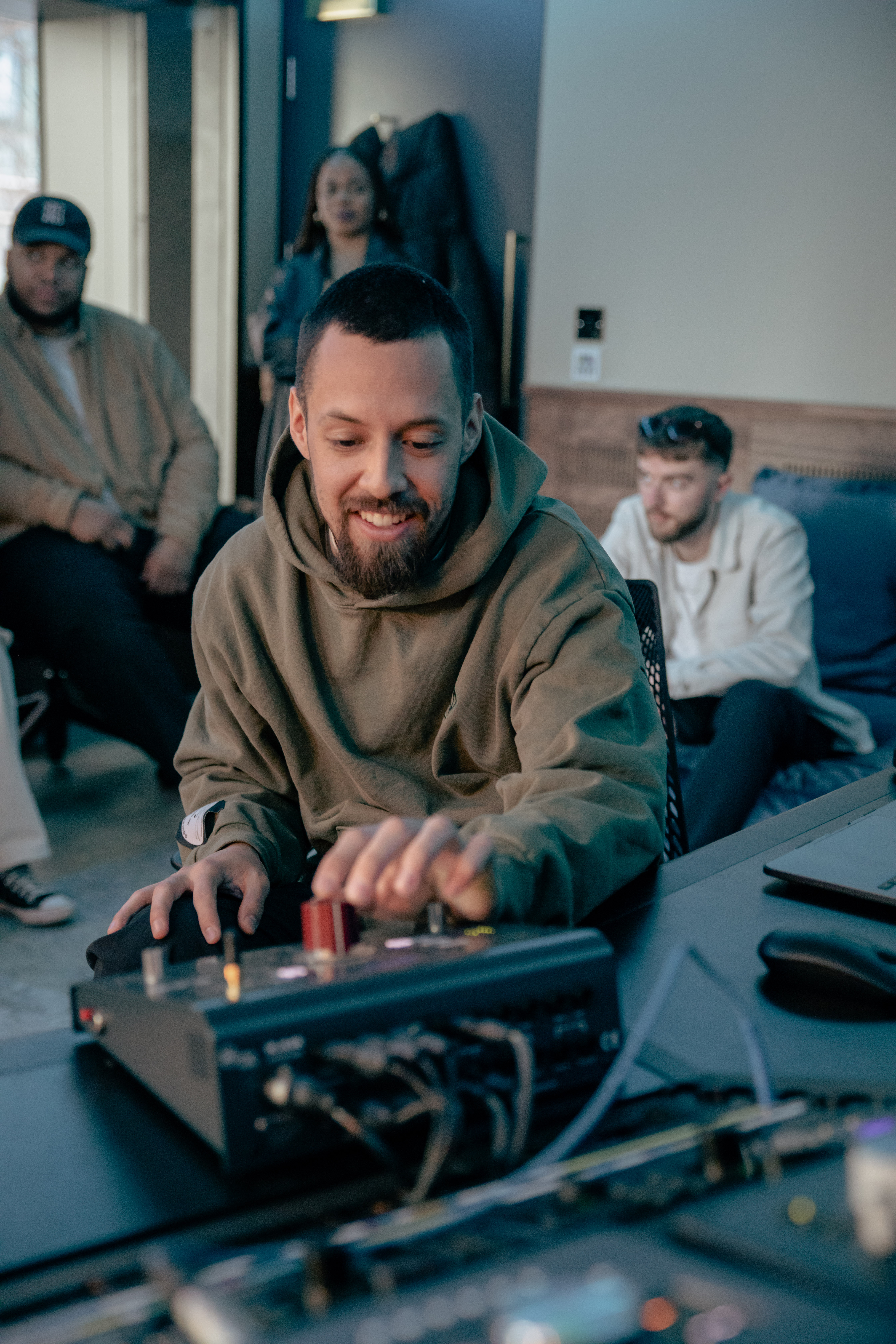 "City Views Recording Studio meeting: casual atmosphere for collaborative brainstorming."