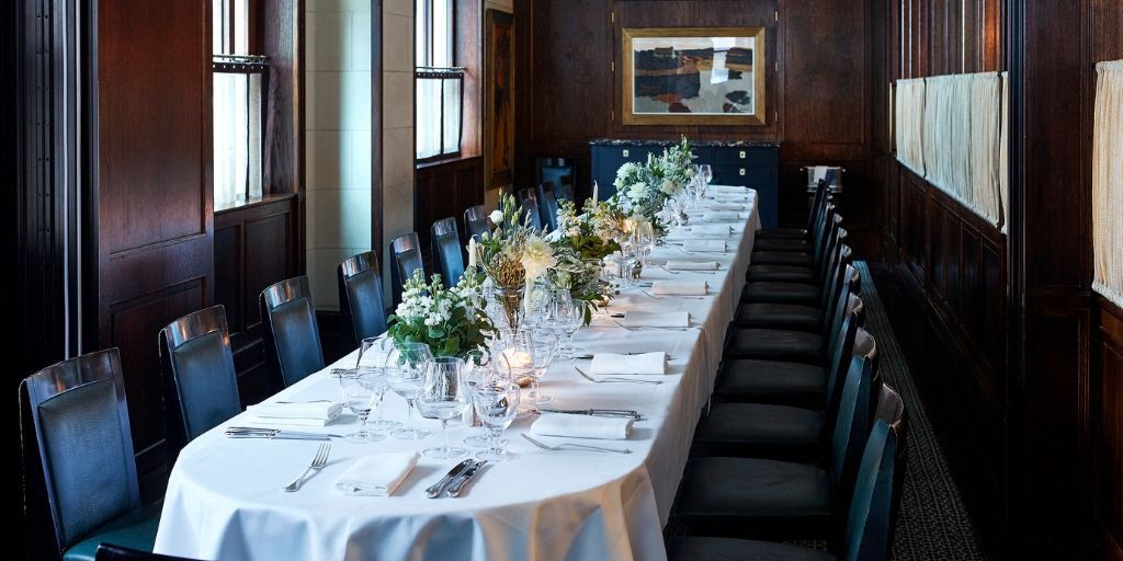 The Delaunay Combined Room: boardroom dining setup for corporate dinners and executive meetings.