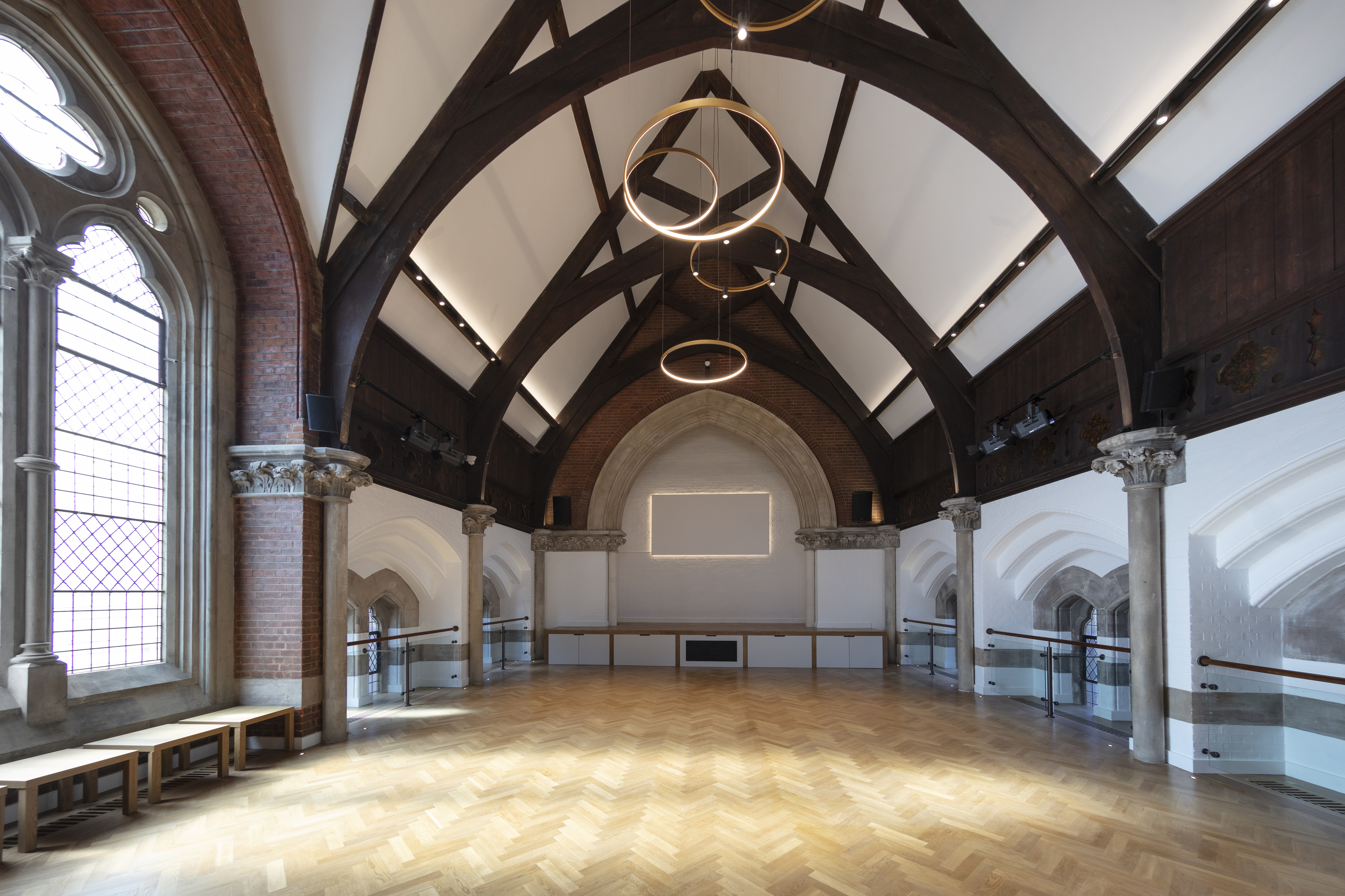 Upper Hall historic venue with vaulted ceilings, ideal for gala dinners and boutique receptions.