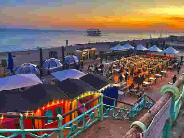 Beachfront terrace