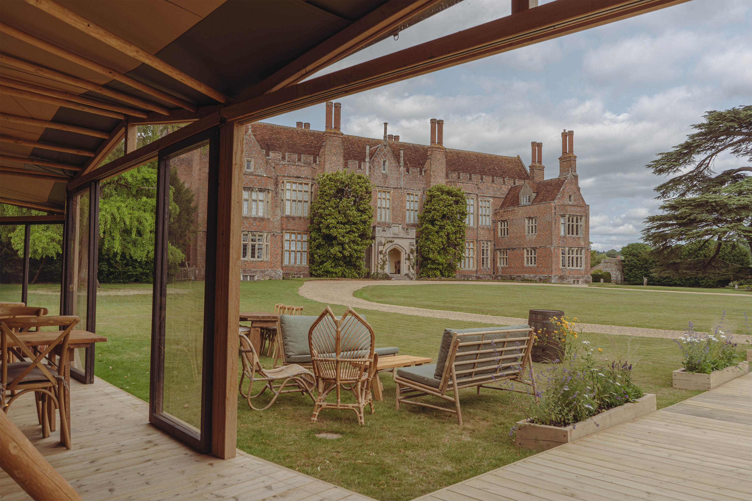 Luxury tipi venue at Mapledurham for corporate retreats and upscale hospitality events.