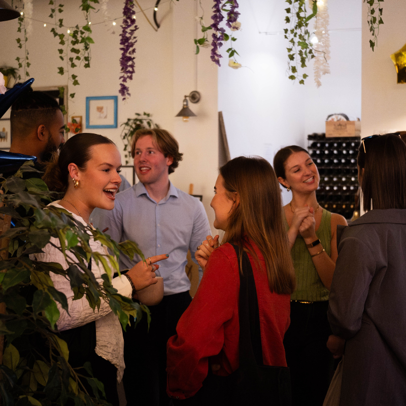 Networking mixer in The London Art Bar function room for corporate events and professional meetings.