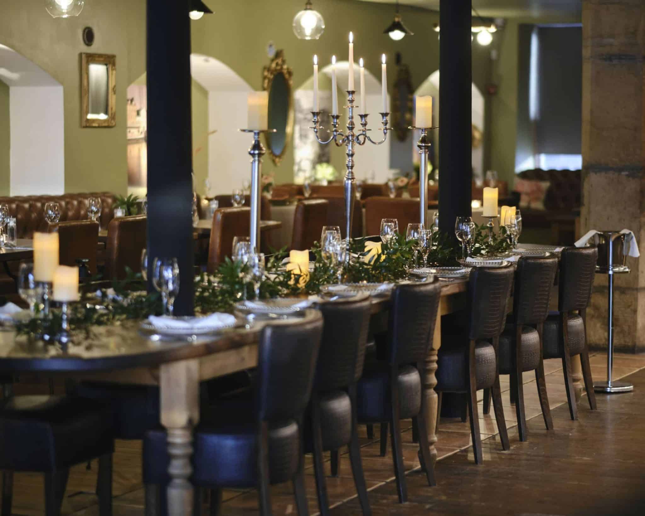 Modern events space at Season Quayside featuring floor-to-ceiling windows for corporate gatherings.