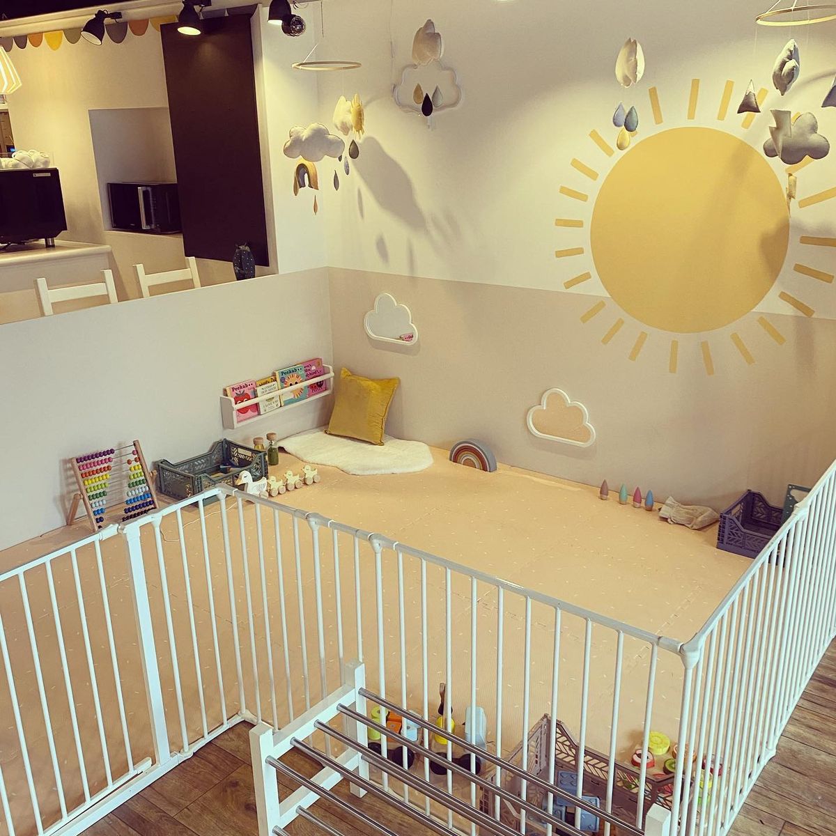 Pop-up childcare play zone at Joy Tots cafe for inclusive family events.