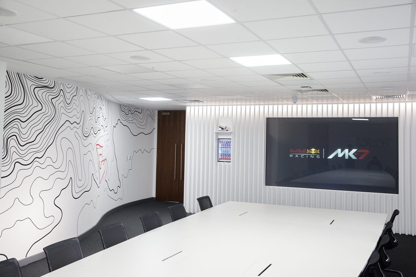 Red Bull Ring Boardroom, modern design, ideal for meetings and events.