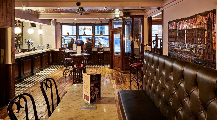 Stylish Basement Bar at Ma Boyle's, perfect for networking events and business meetings.