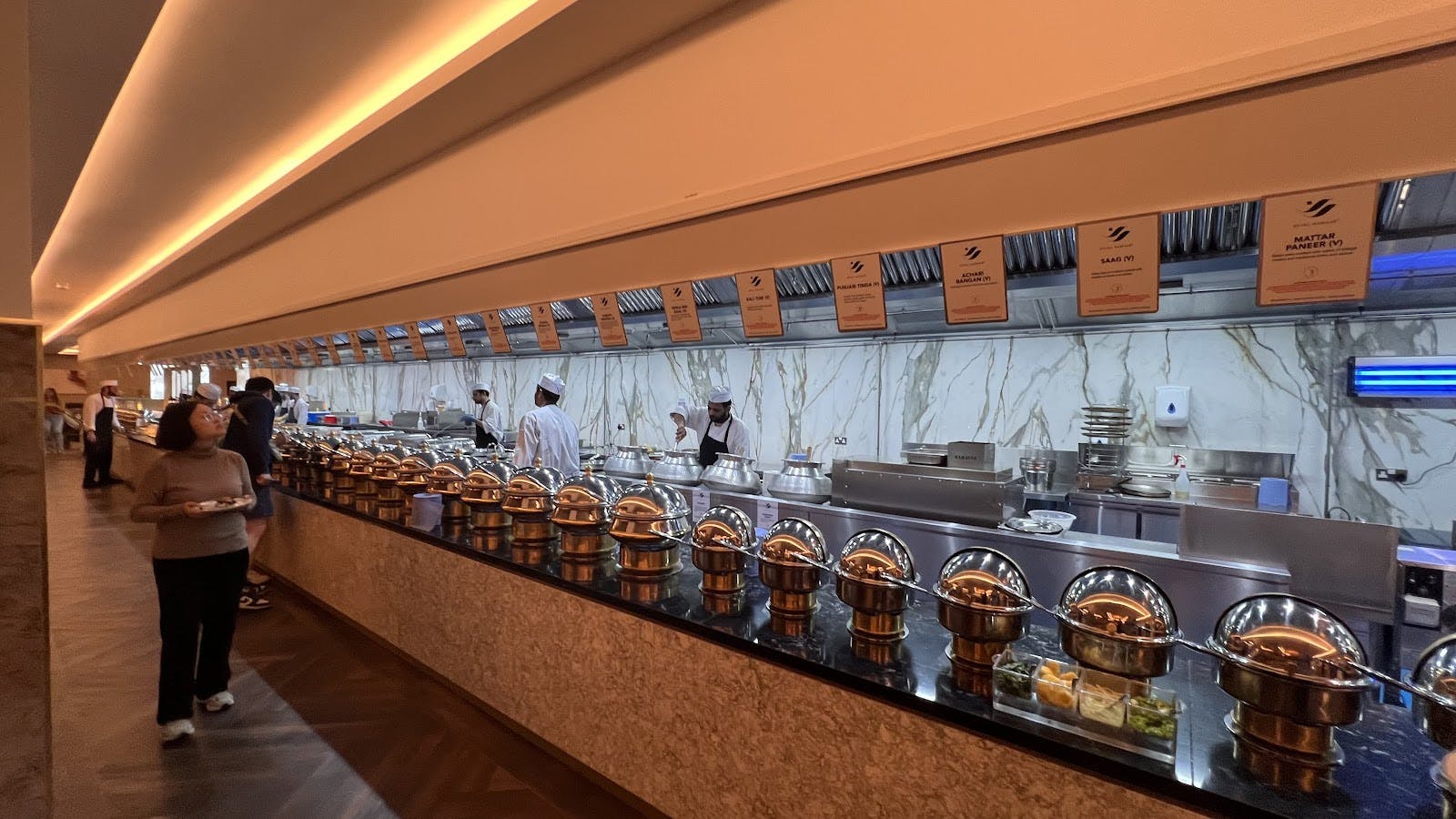 Royal Nawaab banquet hall with buffet setup for corporate events and conferences.