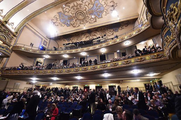 Historic Lyric Theatre tiered stage for keynote session and awards ceremony.