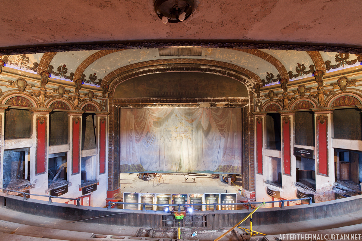 Historic Lyric Theatre interior, restoration project for event venue rental and theater production.