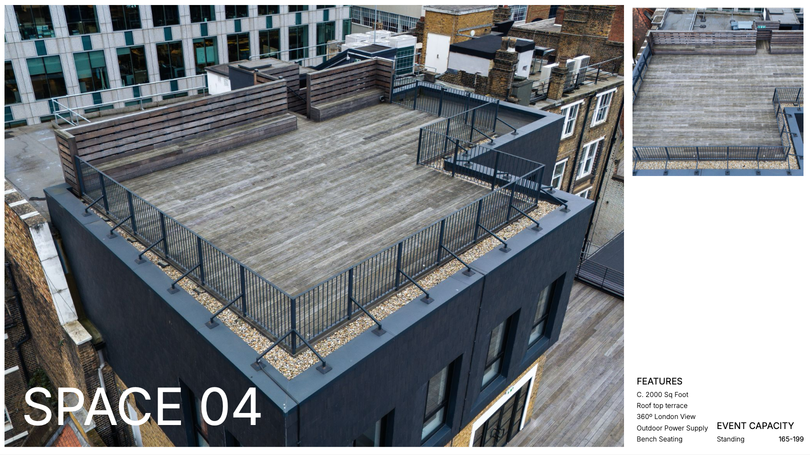 Industrial rooftop venue for city cocktail receptions and networking events.